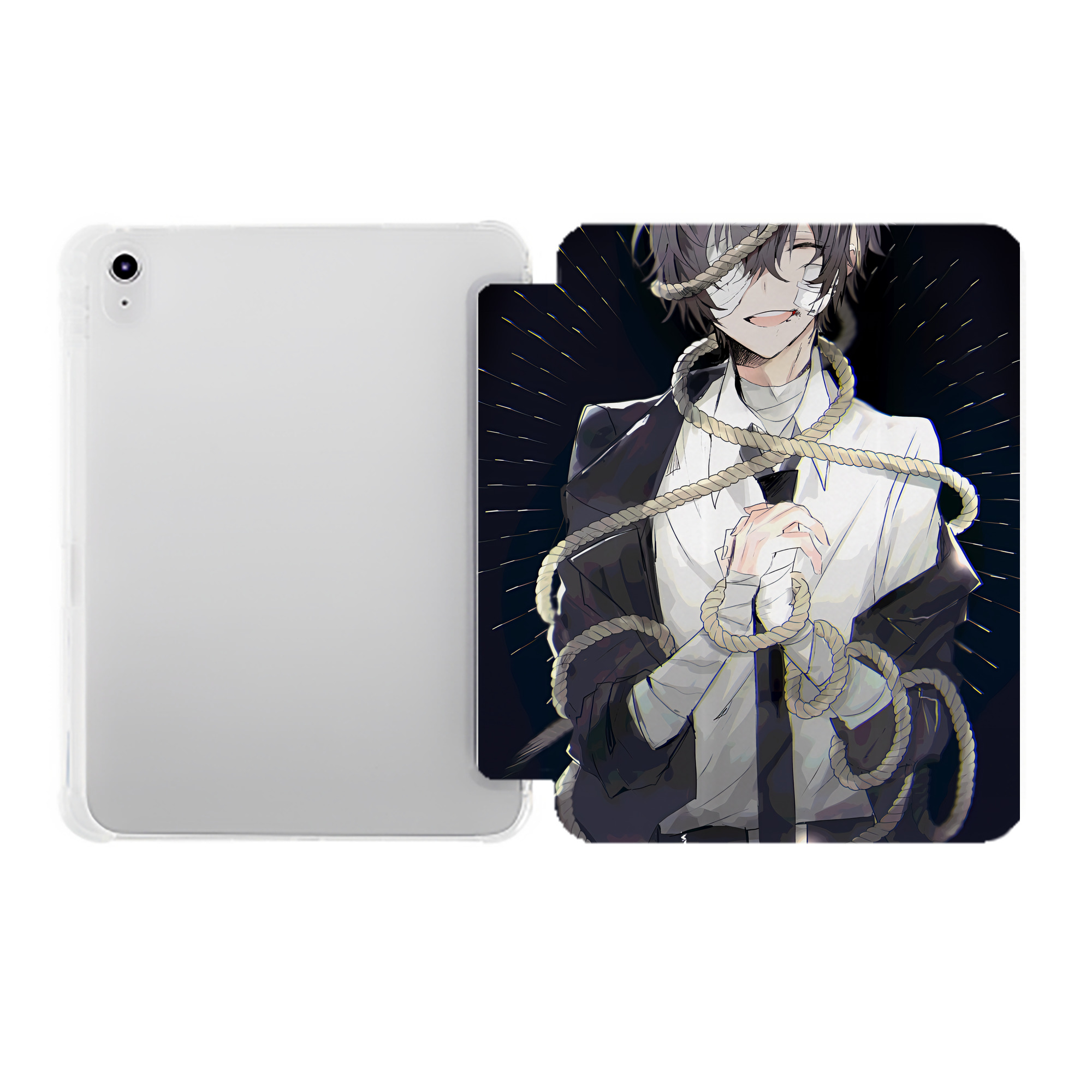 （画像用） 文豪ストレイドッグス Bungo Stray Dogs IPad ケース ペン収納付き 三つ折りスタンド PUレザー×シリコン 対応機種9.5/10.5/10.9インチ